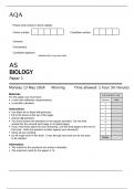 AQA AS BIOLOGY Paper 1  may  2024