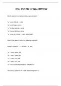  OSU CSE 2221 FINAL REVIEW 2024 QUESTIONS AND ANSWERS