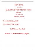 Test Bank For Elementary Statistics Using Excel 7th Edition By Mario Triola (All Chapters, 100% Original Verified, A+ Grade) 