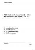 TEST BANK For The Law of Work 2nd Edition By David Doorey - All Chapters ( 1-39) A+