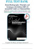 Test Bank for Dental Radiography Principles and Techniques, 6th Edition, by Joen Iannucci, Laura Howerton|9780323695503|All Chapters 1-35| LATEST