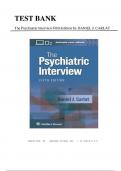 Test Bank for The Psychiatric Interview 5th Edition by Daniel J. Carlat|9781975212988| All Chapters| LATEST