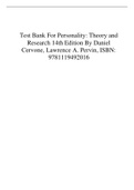 Test Bank For Personality Theory and Research 14th Edition By Cervone.