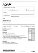 AQA AS BUSINESS PAPER 2 MAY 2024 QUESTION PAPER (7131-2) BUSINESS 2