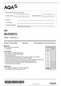 AQA AS BUSINESS PAPER 1 JUNE 2024 QUESTION PAPER (7131-1) BUSINESS 1