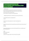 Corporate governance and accountability Exam Questions With Correct Answers