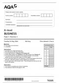 AQA  A LEVEL BUSINESS PAPER 1 MAY 2024 QUESTION PAPER (7132-1) BUSINESS 1