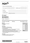 AQA A LEVEL BUSINESS  PAPER 3  JUNE 2024 QUESTION PAPER (7132-3) BUSINESS 3