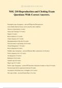 NSG 210 Reproduction and Clotting Exam Questions With Correct Answers.