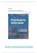 Test Bank - for The Psychiatric Interview Fifth Edition( Author: DANIEL J. CARLAT, 2024) Latest Edition|| All Chapters