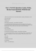 Test 1: NAVLE Questions Canine, Feline, Bovine Exam Questions With Revised Answers