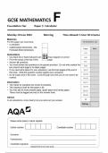 GCSE AQA 2024 MATHEMATICS FOUNDATION TIER Paper 3 QP