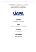 Tarea 3 - Psicología del desarrollo II-Desarrollo Psicosocial en la adolescencia