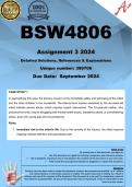 BSW4806 Assignment 3 (COMPLETE ANSWERS) 2024