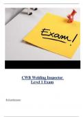 CWB Welding Inspector Level 1 Exam ( Latest 2024 / 2025 ) Actual Questions and Answers 100% Correct