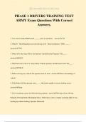 PHASE 1 DRIVERS TRAINING TEST ARMY Exam Questions With Correct Answers.