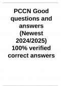 PCCN Good questions and answers (Newest 2024/2025) 100- verified correct answers