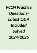 PCCN Practice Questions- Latest Q&A Included Solved 2024/2025