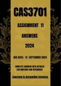 CAS3701 Assignment 11 2024 Answers 13 september 2024