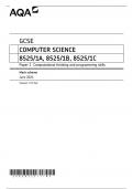 AQA GCSE COMPUTER SCIENCE PAPER 1A,1B AND 1C MARK SCHEME 2024 ( 8525/1A , 8525/1B, 8525/1C :Computational thinking and programming skills)