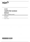 AQA GCSE COMPUTER SCIENCE  PAPER 2 MARK SCHEME 2024 (8525/2 : Computing concepts)