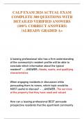 CALP EXAM 2024 ACTUAL EXAM  COMPLETE 300 QUESTIONS WITH  DETAILED VERIFIED ANSWERS  (100% CORRECT ANSWERS)  /ALREADY GRADED A+