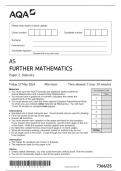 AQA AS Further Mathematics Paper 2 Statistics May 2024(7366/2S)