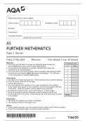 AQA AS Further Mathematics Paper 2 Discrete May 2024(7366/2D)