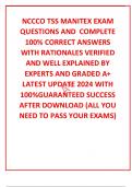 NCCCO TSS MANITEX EXAM QUESTIONS AND  COMPLETE 100% CORRECT ANSWERS WITH RATIONALES VERIFIED AND WELL EXPLAINED BY EXPERTS AND GRADED A+ LATEST UPDATE 2024 WITH 100%GUARANTEED SUCCESS AFTER DOWNLOAD (ALL YOU NEED TO PASS YOUR EXAMS)