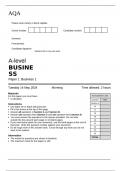 AQA A-Level business paper 1 business 1 June 2024  7132/1