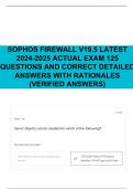 SOPHOS FIREWALL V19.5 LATEST 2024-2025 ACTUAL EXAM 125 QUESTIONS AND CORRECT DETAILED ANSWERS WITH RATIONALES (VERIFIED ANSWERS) 