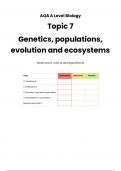 Summary -  Unit 7 - The control of gene expression 