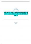 UPDATED NLN NACE PREP EXAM 2024  WITH 100% ACCURATE ANSWERS