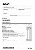 AQA A Level Business Paper 1 2024 (7132/1:Business 1)