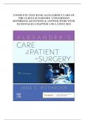 ALEXANDER'S CARE OF THE PATIENT SURGERY 17TH EDITION ROTHROCK QUESTIONS & answersWITH RATIONALES (CHAPTER 1-30) LATEST 2023