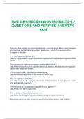 ISYE 6414 REGRESSION MODULES 1-2 QUESTIONS AND VERIFIED ANSWERS 2024