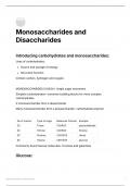 Monosaccharides and Disaccharides notes.