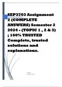 SEP3703 Assignment 2 (COMPLETE ANSWERS) Semester 2 2024 - (TOPIC 1 , 2 & 3) ; 100% TRUSTED Complete, trusted solutions and explanations. 