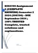 ECS3706 Assignment 2 (COMPLETE ANSWERS) Semester 2 2024 (399706) - DUE September 2024 ; 100% TRUSTED Complete, trusted solutions and explanations. 