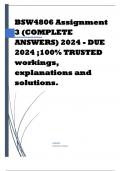 BSW4806 Assignment 3 (COMPLETE ANSWERS) 2024 - DUE 2024 ;100% TRUSTED workings, explanations and solutions