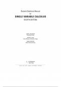 Student Solutions Manual for SINGLE VARIABLE CALCULUS EIGHTH EDITION All Chapters Included & Verified. Latest Update!!!