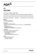 AQA AS HISTORY COMPONENT 1C(7041/1C;Consolidation of the Tudor Dynasty:England,1485–1547)