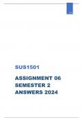 SUS1501 ASSIGNMENT 6 SEMESTER 2 ANSWERS 2024