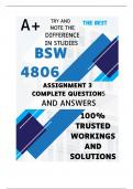 BSW4806 Assignment 3 (COMPLETE ANSWERS) 2024