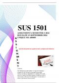 Sus1501 Assignment 4 semester 2 2024 Due date 13 September 2024 Unique no 688400 ( complete questions and answers ) distinction guaranteed