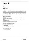 AQA AS HISTORY Component 1J QUESTION PAPER(7041/1J;The British Empire,c1857–1967).