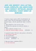 ARM 400 NEWEST 2024 ACTUAL EXAM COMPLETE 200+ QUESTIONS AND CORRECT DETAILED ANSWERS VERIFIED, CHEAT SHEET OF NURSING