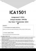 ICA1501 Assignment 5 (ANSWERS) 2024 - DISTINCTION GUARANTEED