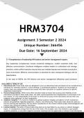 HRM3704 Assignment 3 (ANSWERS) Semester 2 2024 - DISTINCTION GUARANTEED