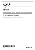 AQA GCSE HISTORY Paper 1 Section A/B(8145/1A/B;Germany,1890–1945:Democracy and dictatorship).